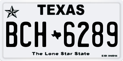 TX license plate BCH6289