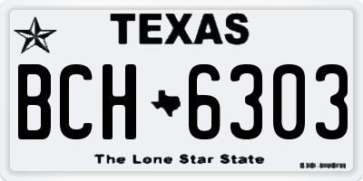 TX license plate BCH6303