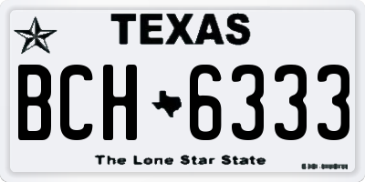 TX license plate BCH6333