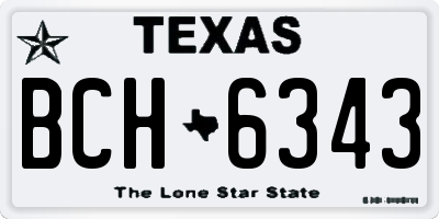 TX license plate BCH6343