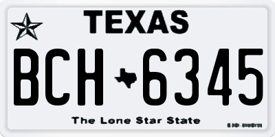 TX license plate BCH6345