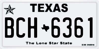 TX license plate BCH6361