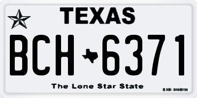 TX license plate BCH6371
