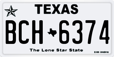 TX license plate BCH6374