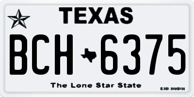 TX license plate BCH6375