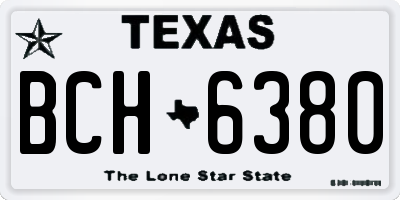 TX license plate BCH6380