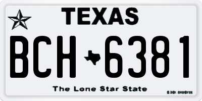 TX license plate BCH6381
