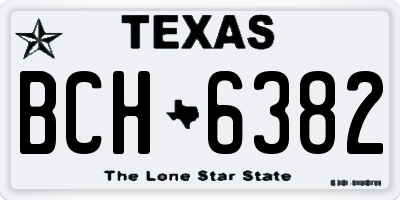 TX license plate BCH6382