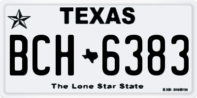 TX license plate BCH6383
