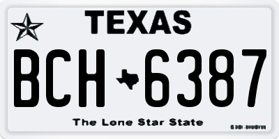 TX license plate BCH6387