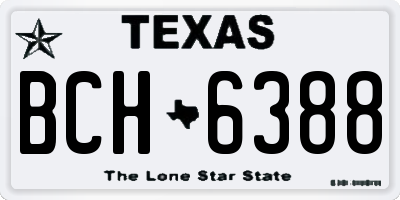TX license plate BCH6388