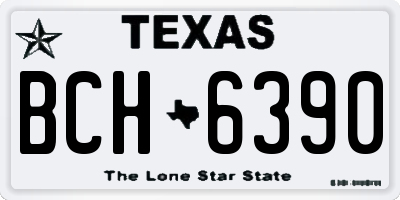 TX license plate BCH6390