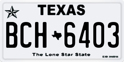 TX license plate BCH6403