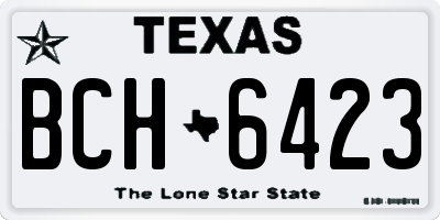 TX license plate BCH6423