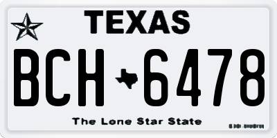 TX license plate BCH6478