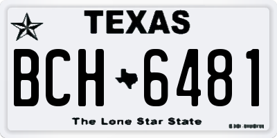 TX license plate BCH6481