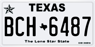 TX license plate BCH6487