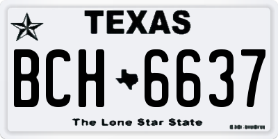 TX license plate BCH6637
