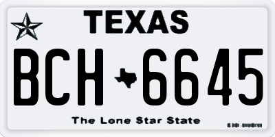 TX license plate BCH6645