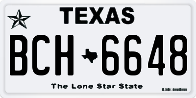TX license plate BCH6648