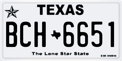 TX license plate BCH6651