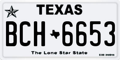 TX license plate BCH6653