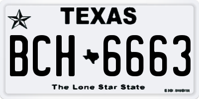 TX license plate BCH6663