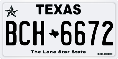 TX license plate BCH6672