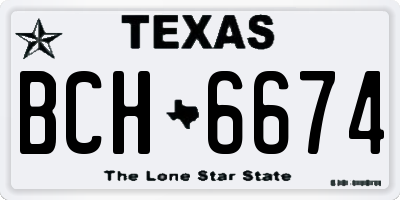 TX license plate BCH6674