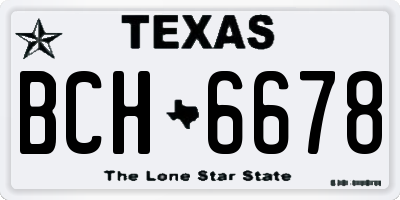 TX license plate BCH6678