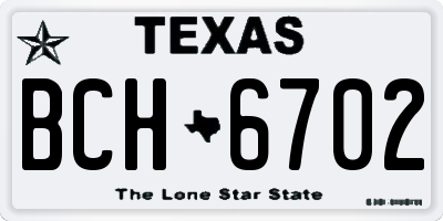 TX license plate BCH6702