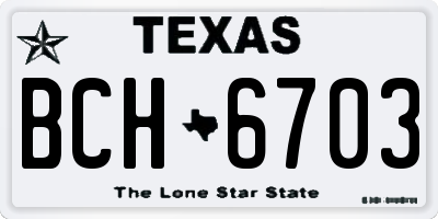 TX license plate BCH6703