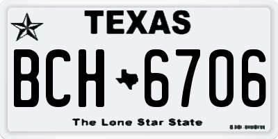 TX license plate BCH6706