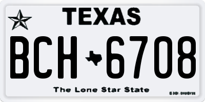 TX license plate BCH6708
