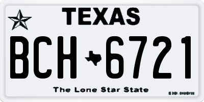 TX license plate BCH6721