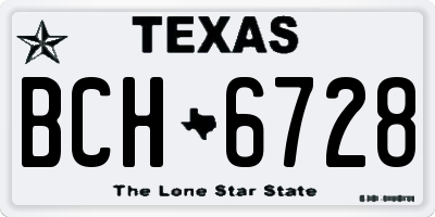 TX license plate BCH6728