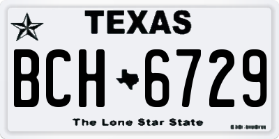 TX license plate BCH6729