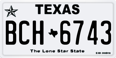 TX license plate BCH6743