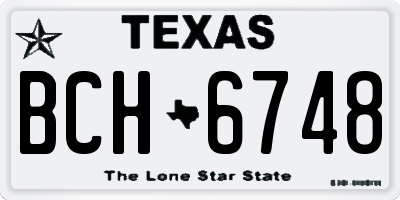 TX license plate BCH6748