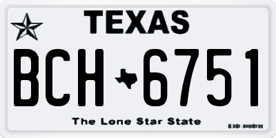 TX license plate BCH6751