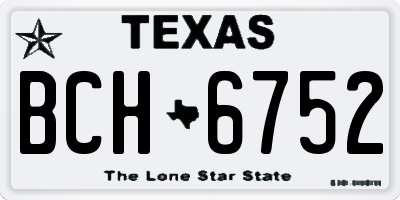 TX license plate BCH6752