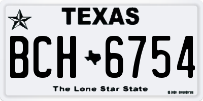 TX license plate BCH6754