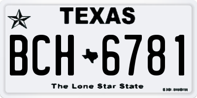 TX license plate BCH6781