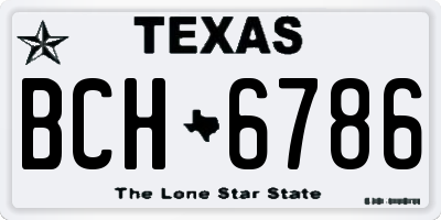 TX license plate BCH6786