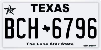 TX license plate BCH6796