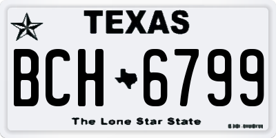 TX license plate BCH6799