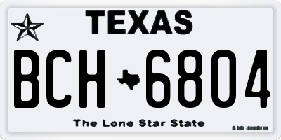TX license plate BCH6804
