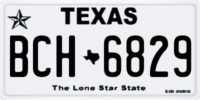 TX license plate BCH6829