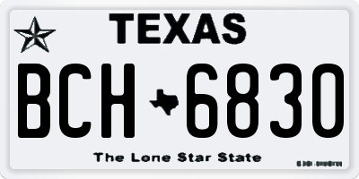 TX license plate BCH6830