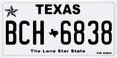 TX license plate BCH6838